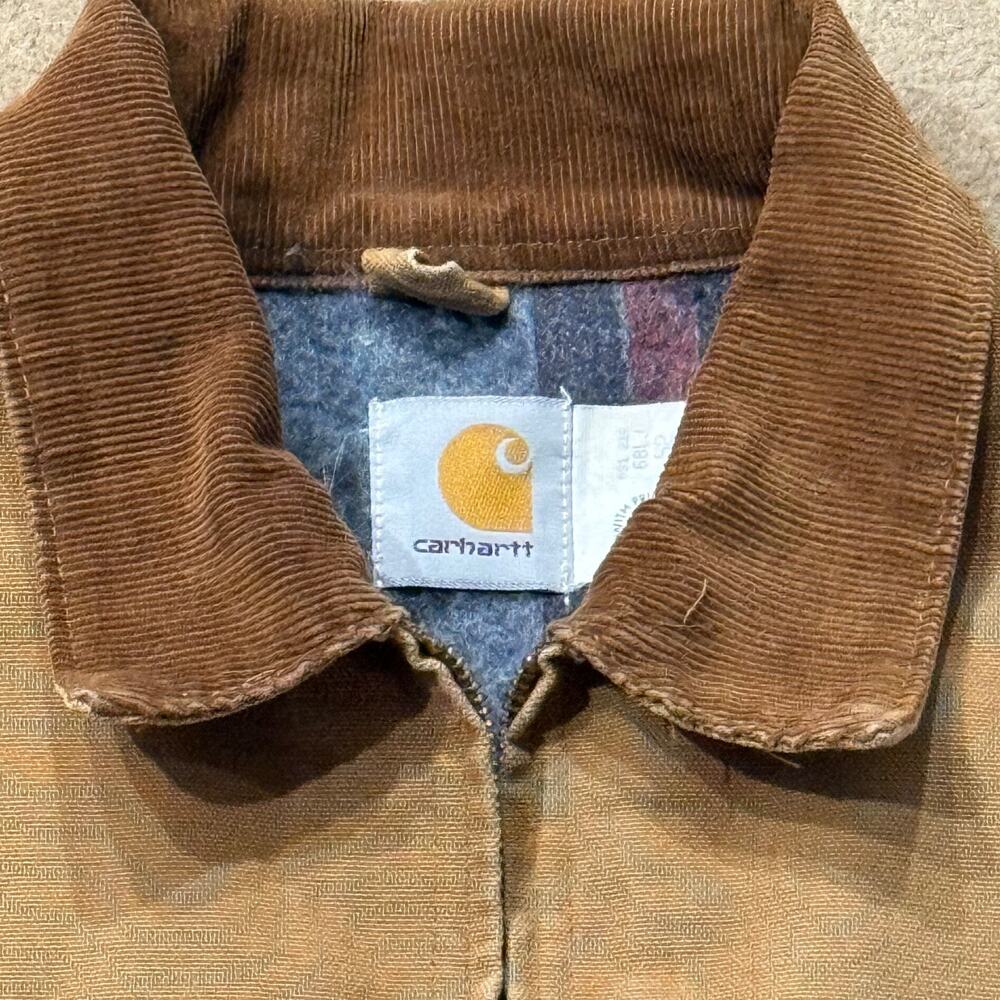 Vintage Carhartt Jacket Mens 80s Detroit 2XL Blanket Lined Duck Canvas Zip 6BLJ - Picture 8 of 10